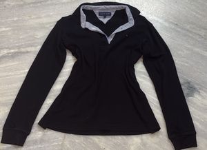 Tommy Hilfiger Black Long Sleeve Polo Top