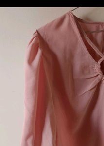 Chic Pink Criss-Cross V-Neck Top