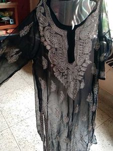 Elegant Black Chikankari Kurta