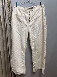 Wide Leg Button Front Pants