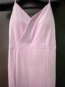 Fishtail Slit Padded Pink Evening Soft Gown