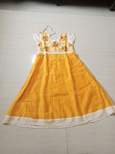 Yellow Embroidered Kurti