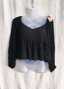 Chic Black Peplum Top
