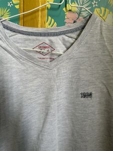 Lee Cooper Gray V-Neck Tee