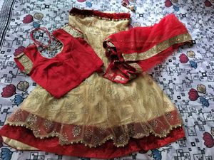 Red and Golden embellished Lehenga choli  ♥️✨