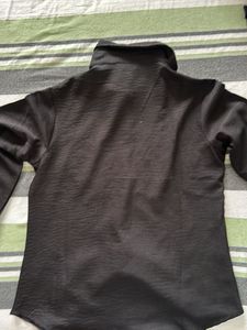 Black Beaded Collared Shirt