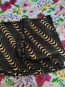 Mermaid like Striped Black &amp; Gold Dress