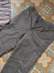 Classic Grey Pleated Trousers