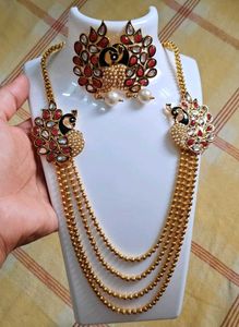 Peacock Design Necklace &amp; Earrings Set