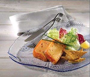Large Glass Dinner Fish Shaped Serving Platter