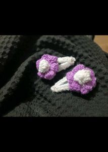 Handmade Crochet Flower Hair Clips