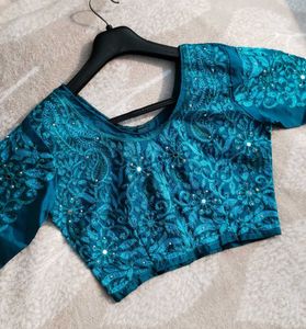 TURQUOIS BLUE HEAVY EMBROIDERED LEHENGA CHOLI SET