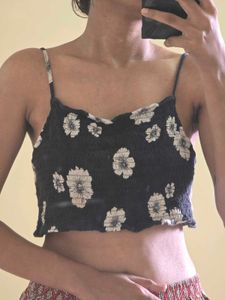 Floral Smocked Crop Top