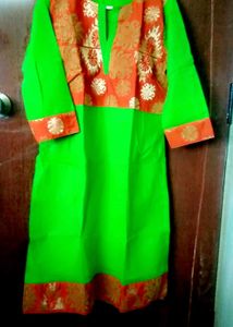 Lining Green &amp; Orange Kurta