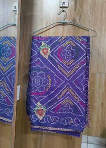 Beautiful Purple Bandhani Saree