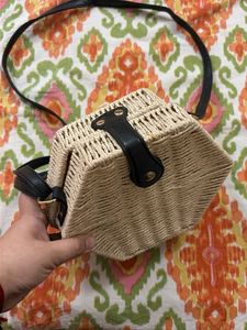 Hexagonal Woven Crossbody Bag