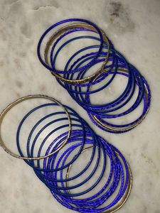 Blue &amp; Gold Bangle Set