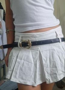 🏖Y2k  Plated White Skort