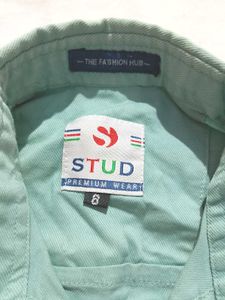 STUD APPARELS Boys Self Design Casual Shirt