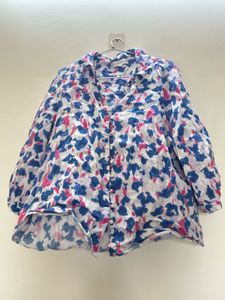 Chic Abstract Print Button-Up Tunic
