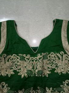 Golden Embroidered Green Suit Set