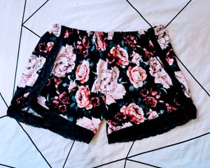 Floral Lace Trim Pajama Set