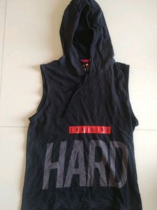 Spunk branded Sleevless sweatshirt with hoodie