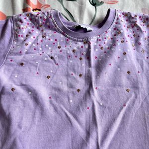 Girls Purple Long Sleeve Dress