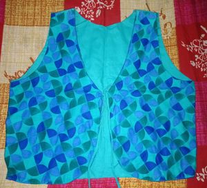 Blue Cotton Koti For Kurti And Indo-western