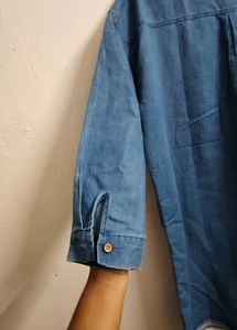 Blue denim shirt dress
