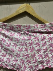 Cute Pink Bird Print Pajama Shorts