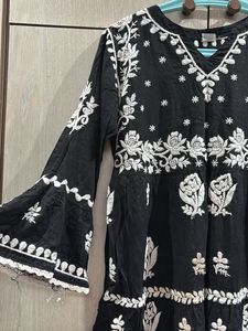 Elegant Embroidered Black Kurti