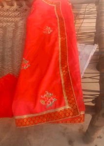 Elegant Pink Embroidered Saree