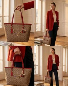 Coach Monogram Tote Bag with Charms