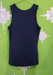 Navy Tank Top with Lace Collar