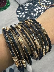 Elegant Black &amp; Gold Bangles