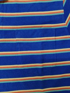 Blue Striped Polo T-Shirt