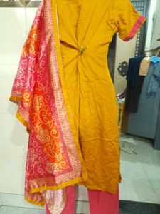 Yellow Embroidered Kurta Set