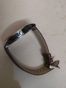 Stylish Brown Leather Strap Watch