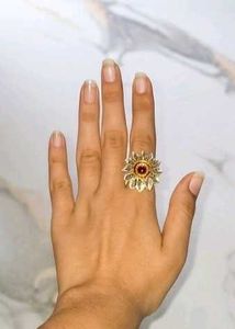 Exquisite Kundan &amp; Ruby Cocktail Ring