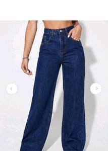 High Waisted Wide Leg Denim Jeans