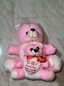 Cute Pink Teddy Bear Duo