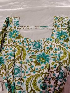 Floral Print kurti with lec pattern