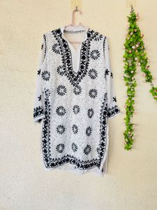 Chikankari Kurta with Black Embroidery