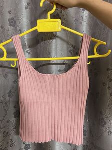 Pink Ribbed Tank Top