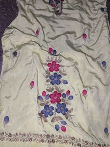 Light Yellow Embroidered Kurta