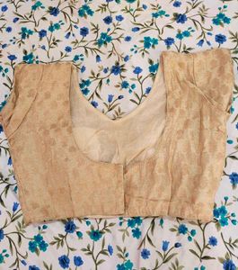 Elegant Beige Brocade Blouse