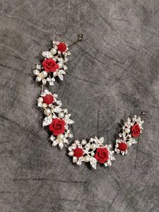 Elegant Rose & Pearl Bridal Headpiece