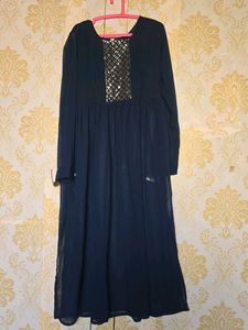 Elegant Navy Blue Sequined kurti