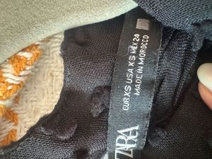 Chic Zara Black Textured Sheer Blouse